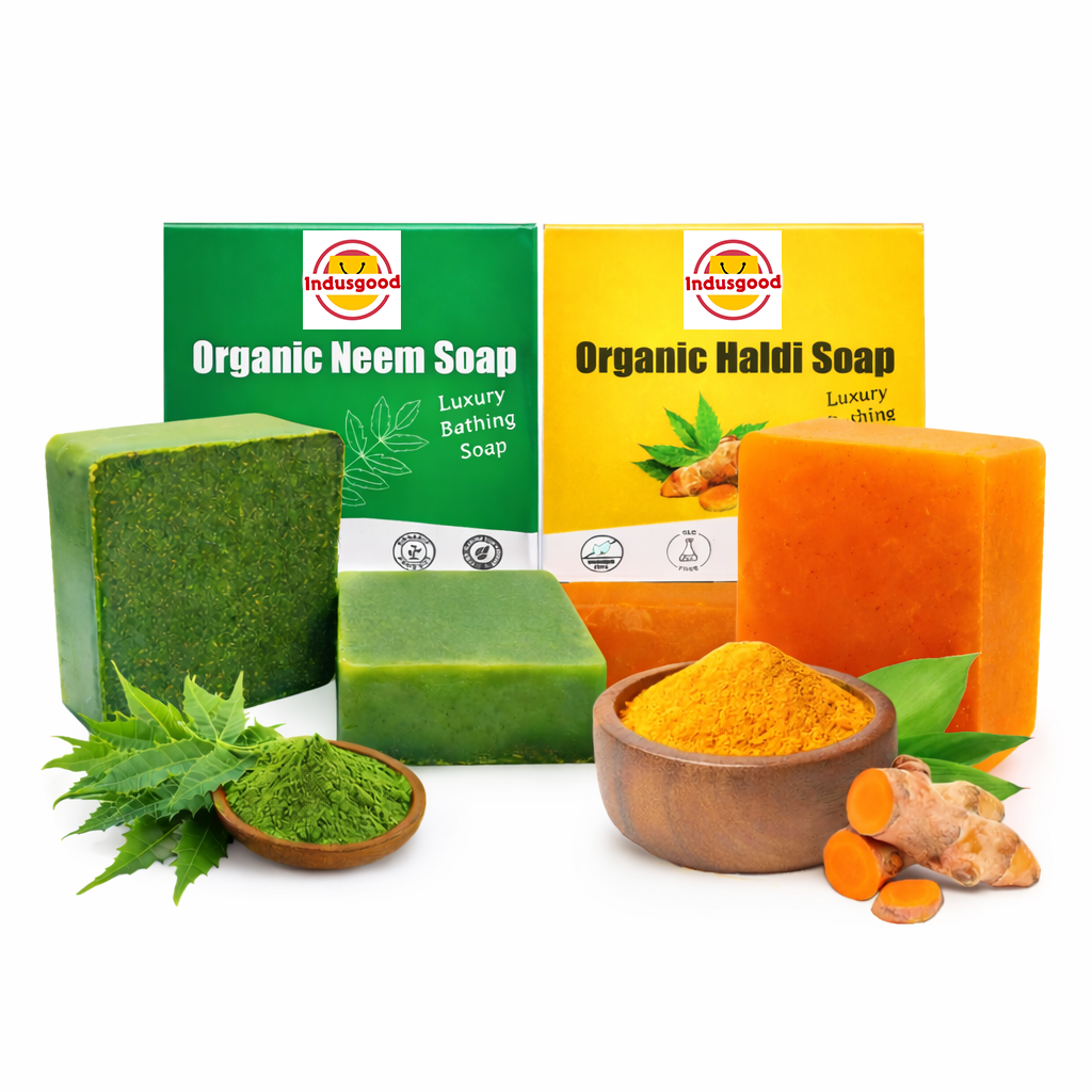 The Ultimate Glow & Purify Combo: Organic Neem & Haldi Soap Set