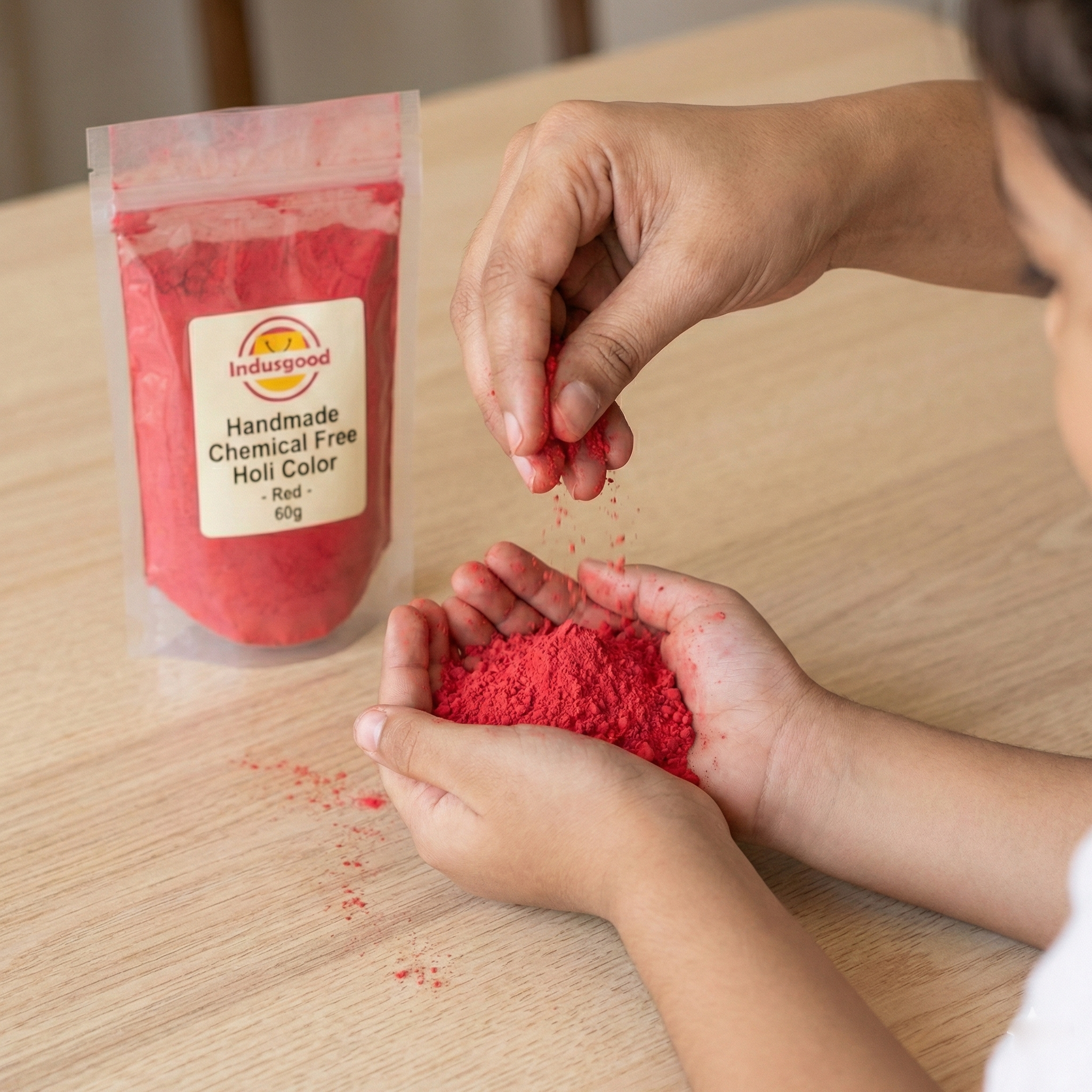 Indusgood Handmade Chemical-Free Holi Color Bundle - 5 Vibrant Natural Shades (300g)